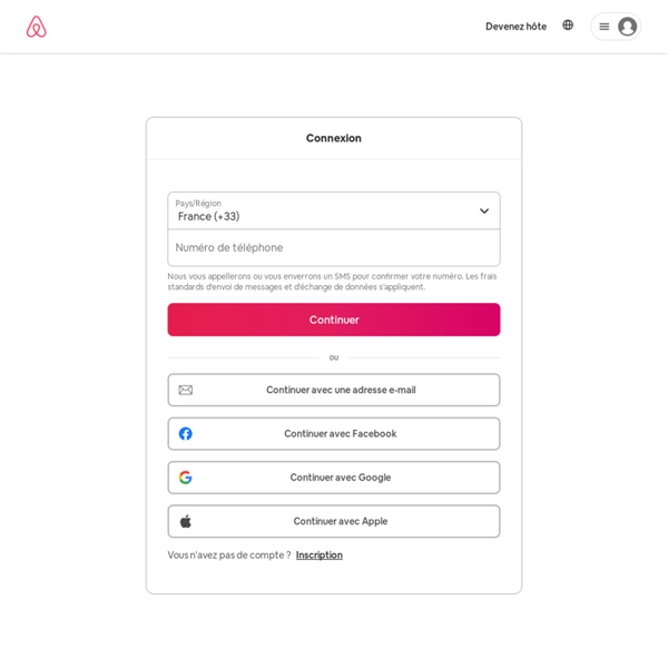 Connexion/Inscription à Airbnb