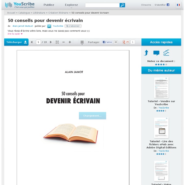 50 conseils pour devenir écrivain - Alain Jamot