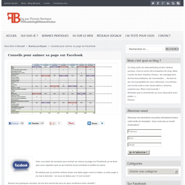 Conseils pour animer sa page Facebook