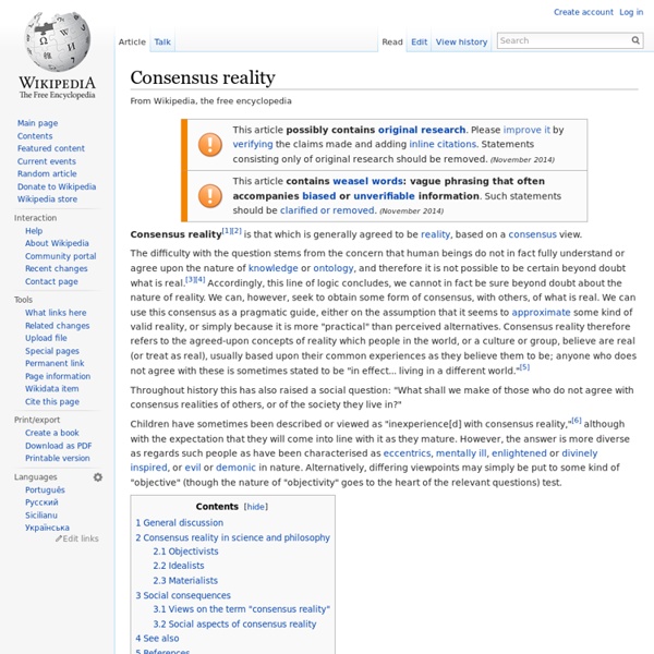 Consensus reality