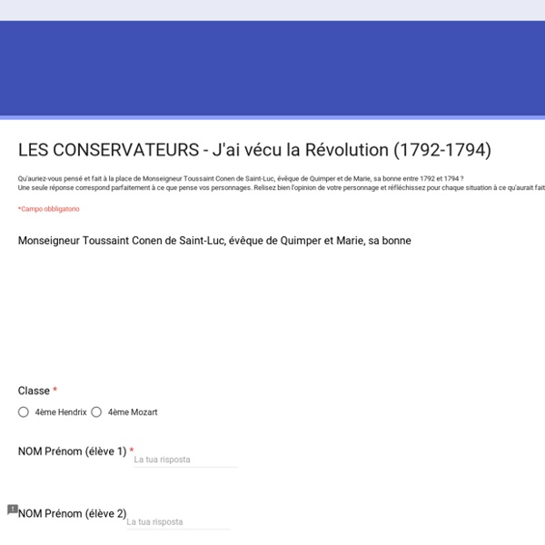 LES CONSERVATEURS - J'ai vécu la Révolution (1792-1794)