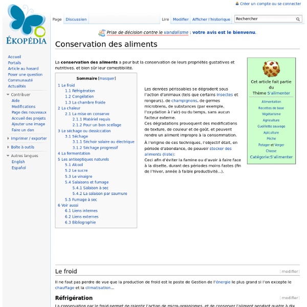 Conservation des aliments