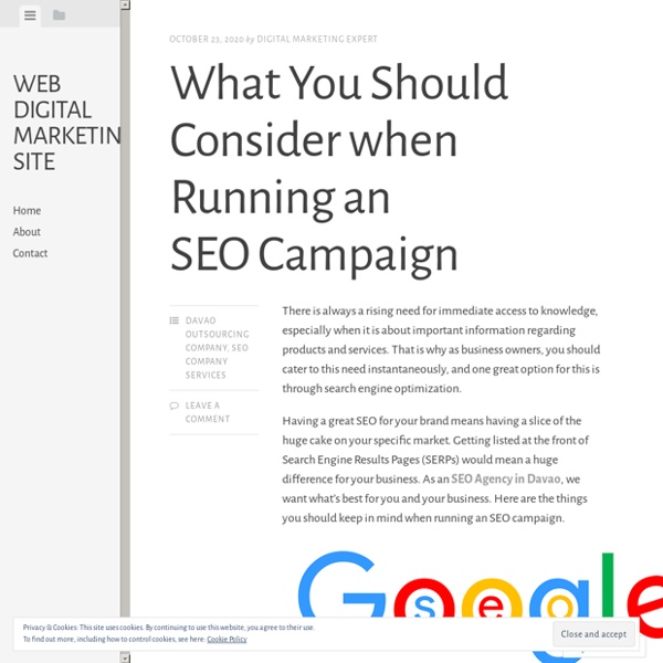 What You Should Consider when Running an SEO Campaign