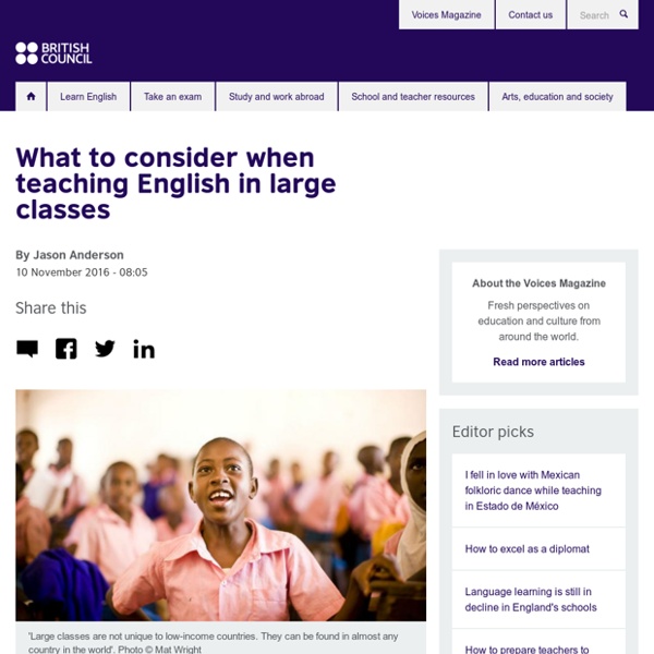 What to consider when teaching English in large classes
