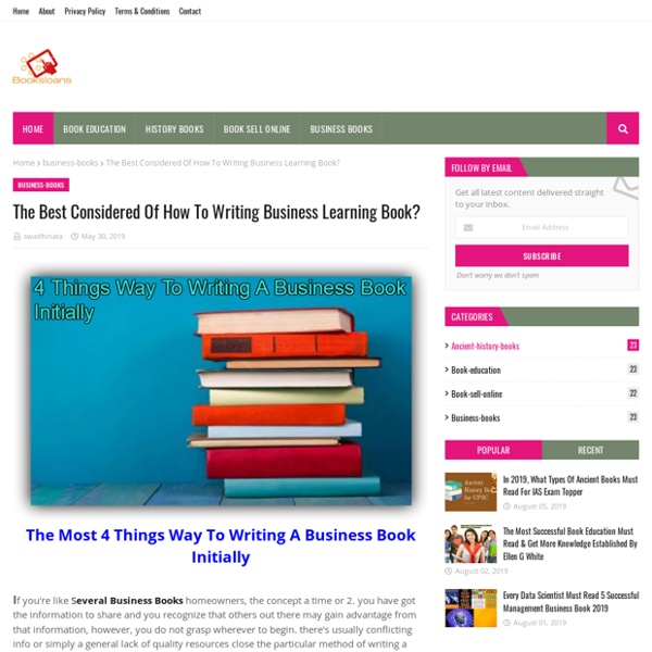 The Best Considered Of How To Writing Business Learning Book?
