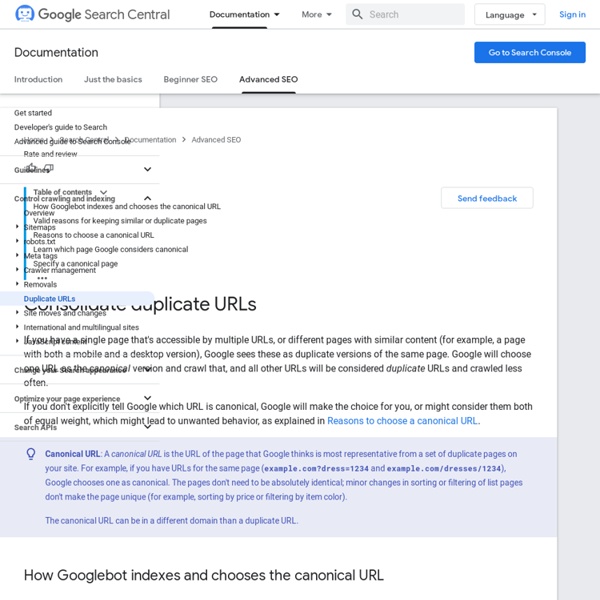 About rel="canonical" - Webmaster Tools Help