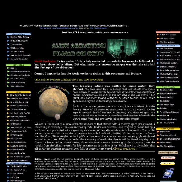 Cosmic Conspiracies - Europe's Largest UFOs and Aliens Database