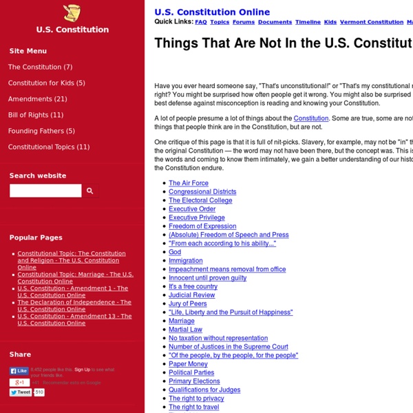 Things That Are Not In the U.S. Constitution