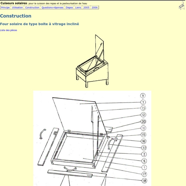 Construction de cuiseurs solaires