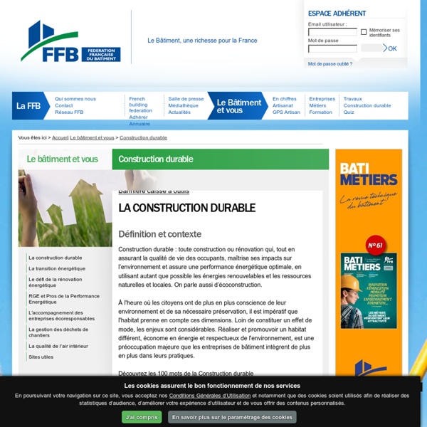 Site WEB : Construction durable : FBTP Belfort