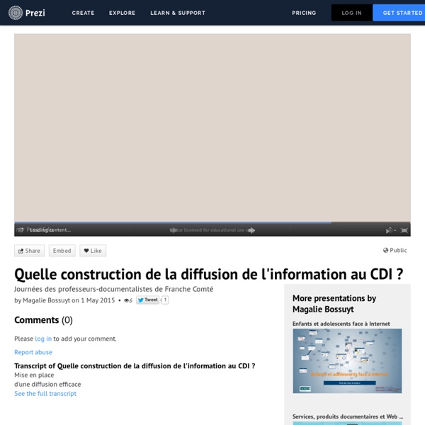 Quelle construction de la diffusion de l'information au CDI ? by Magalie Bossuyt on Prezi