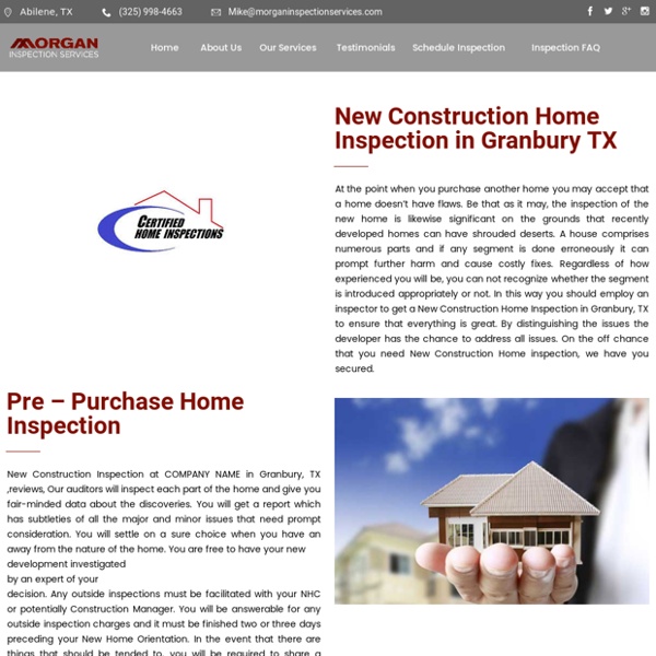 New Construction Home Inspection in Granbury TX - Morgan Inspection