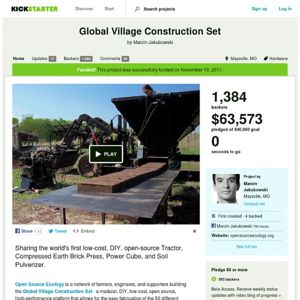 Global Village Construction Set by Marcin Jakubowski