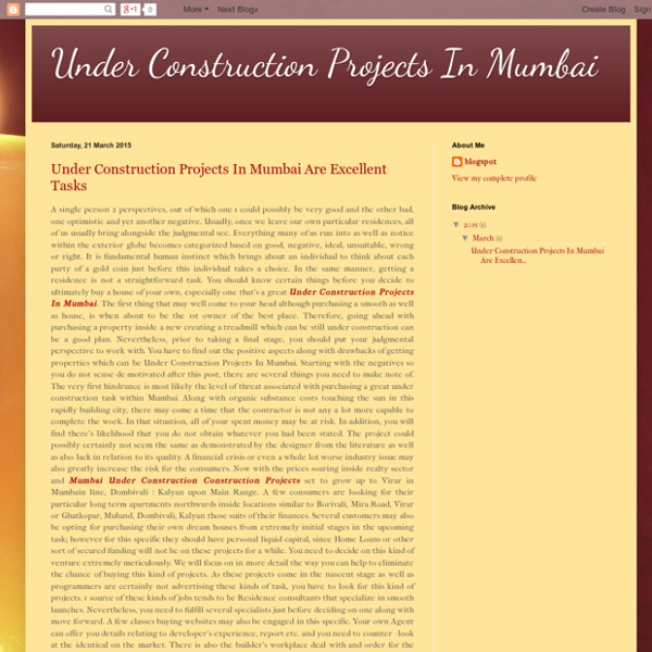 Mumbai Under Construction Construction Projects