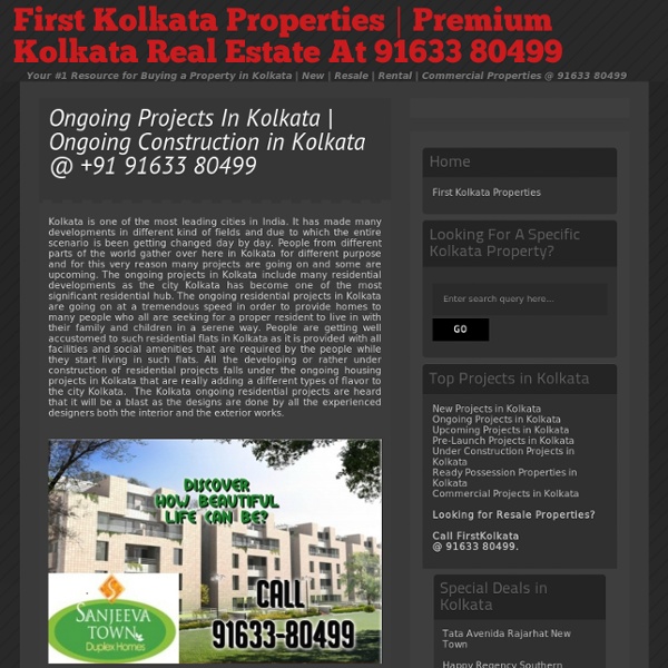 Ongoing Housing Projects In Kolkata