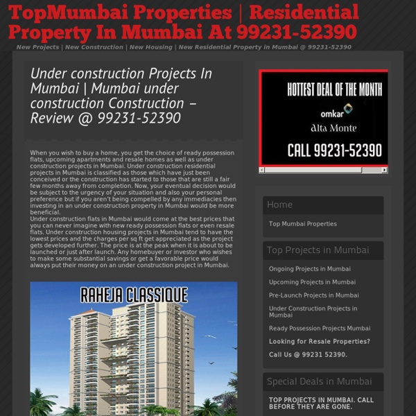 Under Construction Property In Mumbai