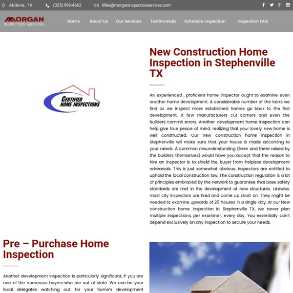 New Construction Home Inspection in Stephenville TX - Morgan Inspection