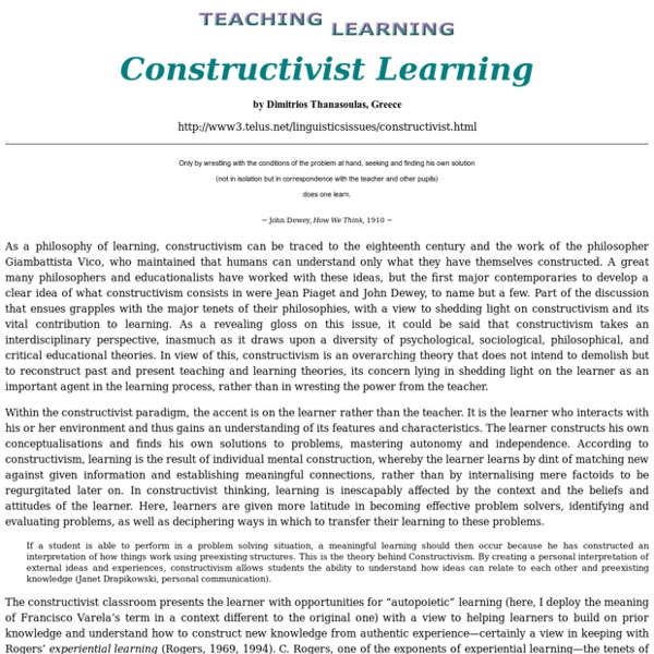 Constructivist Learning