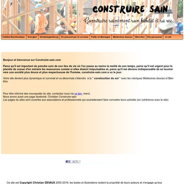 Construire-sain: habitat bioclimatique, habitat sain,