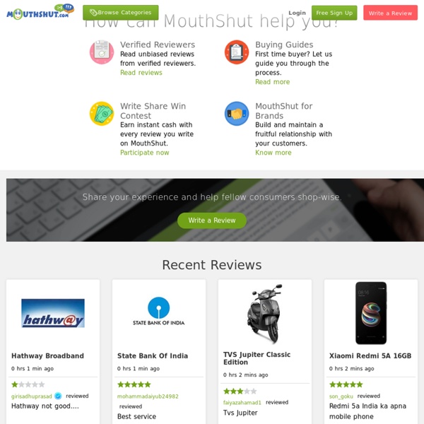 Consumer reviews on Movies, Cars, Bikes, Mobile Phones, Music, Books, Airlines, Restaurants, Hotels & more