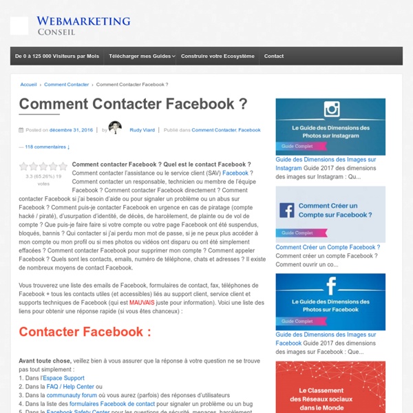 Comment contacter Facebook ?