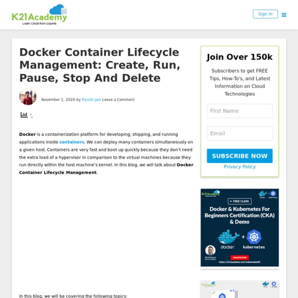 Docker Container Lifecycle Management