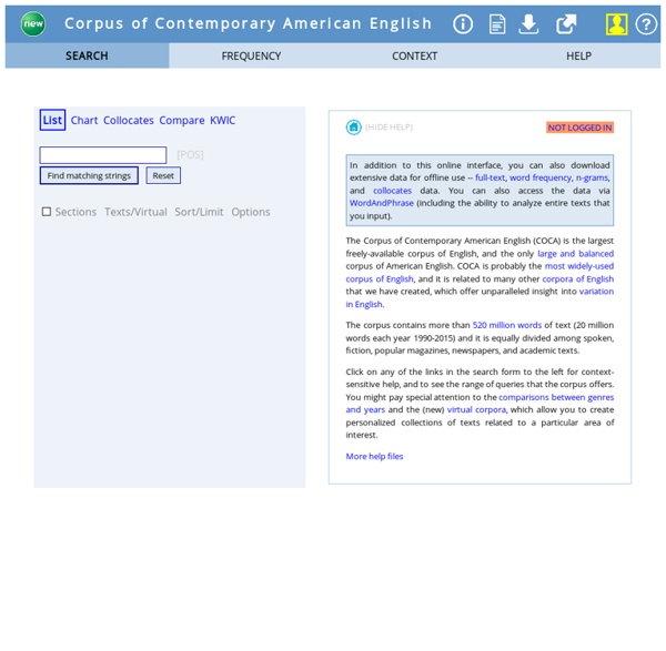 Corpus of Contemporary American English (COCA)