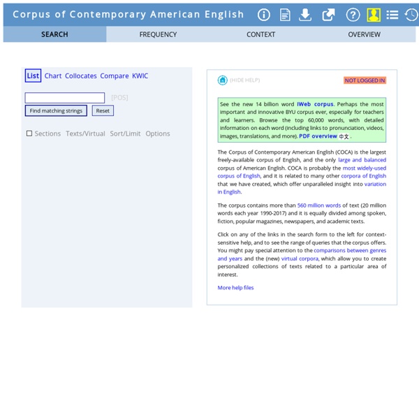 Corpus of Contemporary American English (COCA)