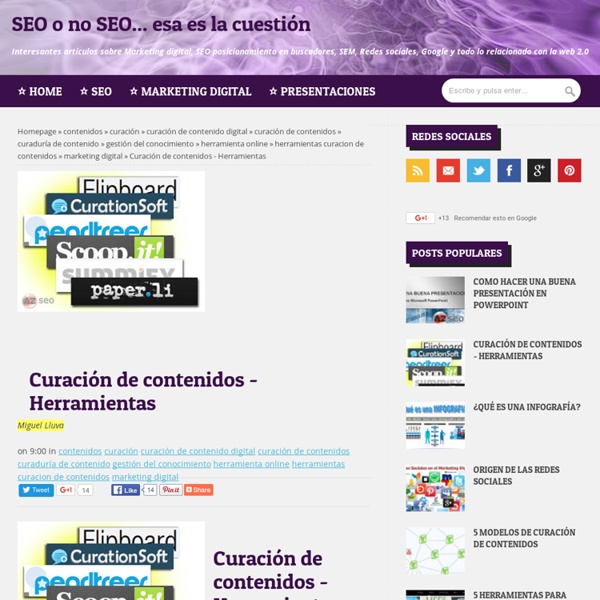 Curación de contenidos - Herramientas ~ SEO o no SEO?... esa es la cuestión