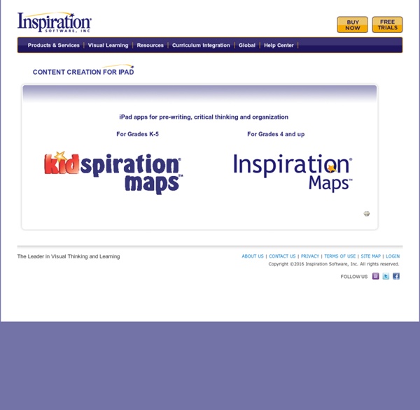 Turn the iPad® into a Knowledge Creation resource with Inspiration® Maps