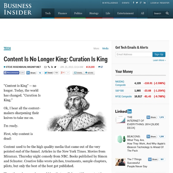 Content Is No Longer King: Curation Is King