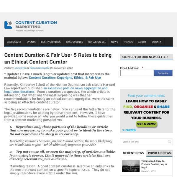 Content Curation & Fair Use: 5 Rules to being an Ethical Content Curator