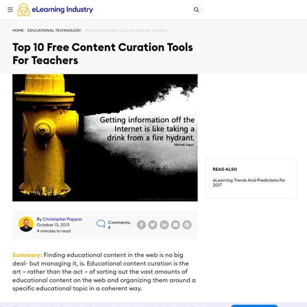 Top 10 Free Content Curation Tools For Teachers - eLearning Industry
