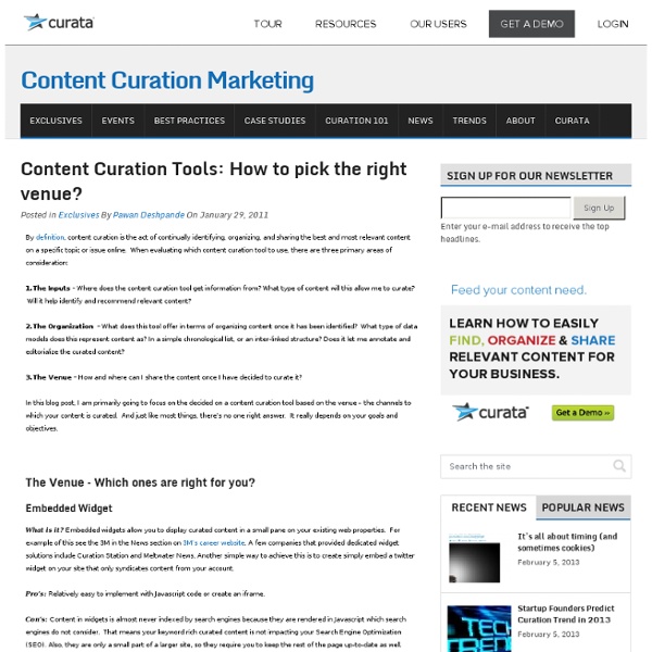 Content Curation Tools: How to pick the right venue? - HiveFire on Content Curation