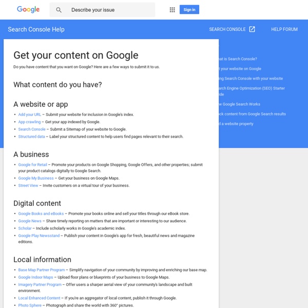 Overview – Submit your content – Google