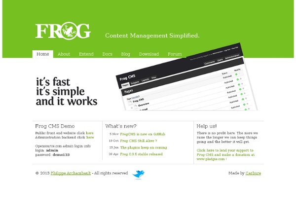 Frog CMS - Content Management Simplified