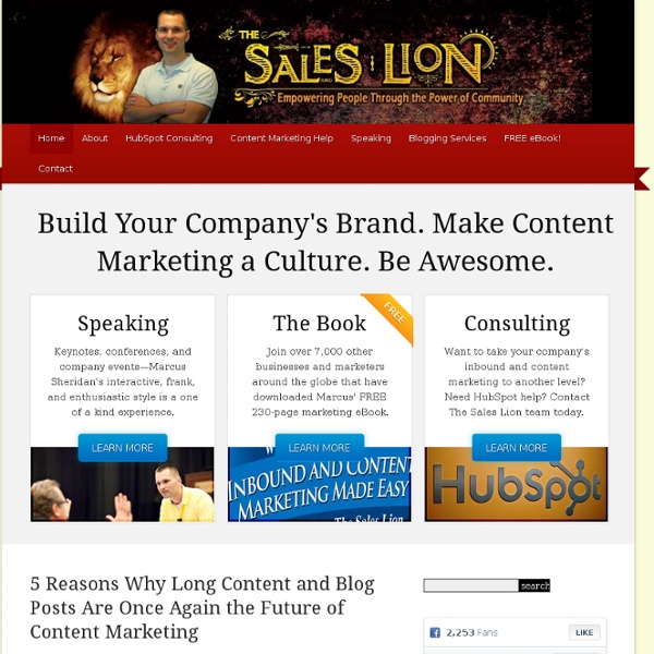The Sales Lion by Marcus Sheridan: Marketing, Small Business, Blogging, and Life Success Principles Delivered with Passion!
