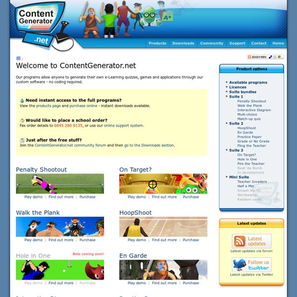 ContentGenerator.net - create your own Educational Flash games