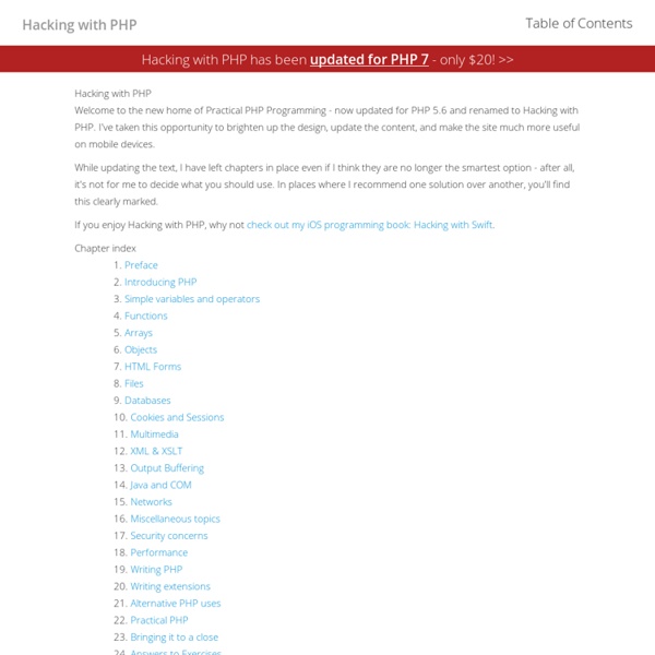 Table of Contents - Practical PHP Programming