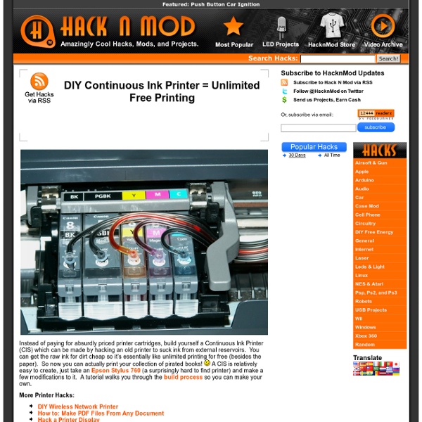 DIY Continuous Ink Printer = Unlimited Free Printing