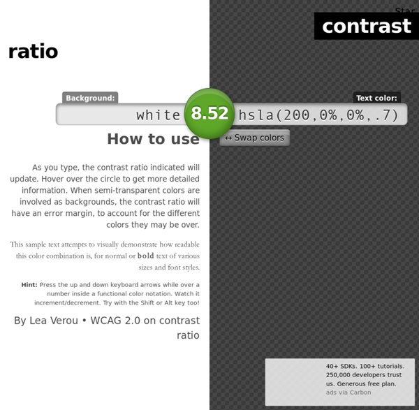 Contrast Ratio: Easily calculate color contrast ratios. Passing WCAG was never this easy!