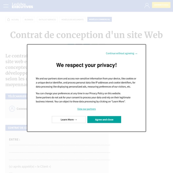 Modèle Contrat de conception d'un site Web – Les Echos Executives