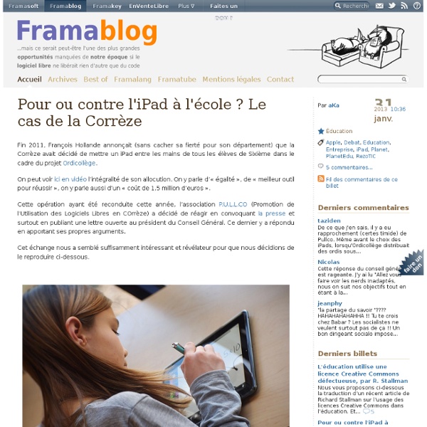 L'iPad à l'école en Corrèze : pour ou contre ?