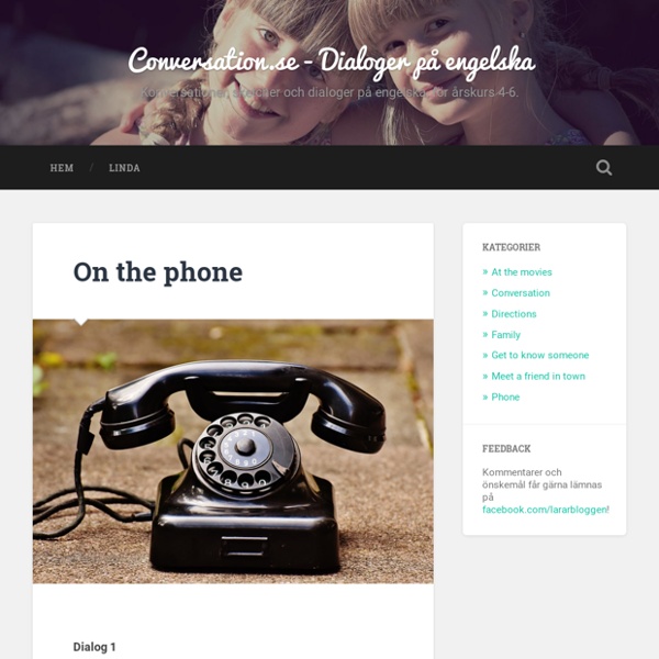On the phone – Conversation.se – Dialoger på engelska