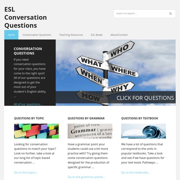 ESL Conversation Questions and Teacher Resources