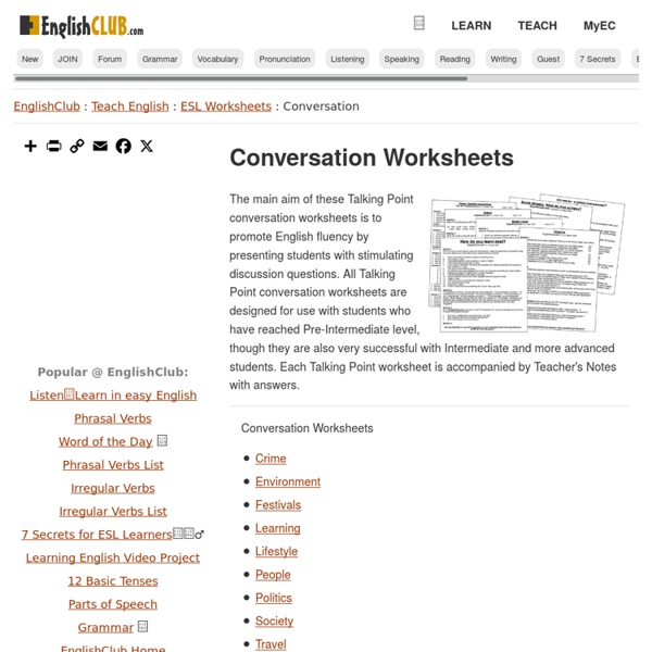 Conversation Worksheets