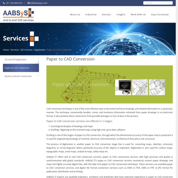 Paper to CAD Conversion Services at AABSyS