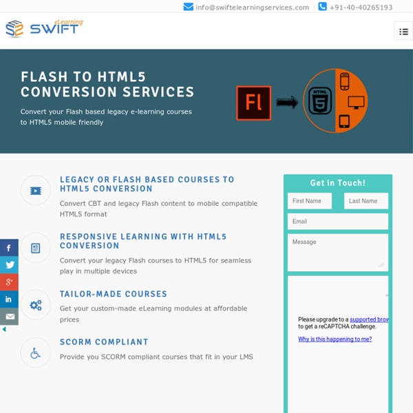 Flash to HTML5 Conversion Services, Migrate Flash to HTML5