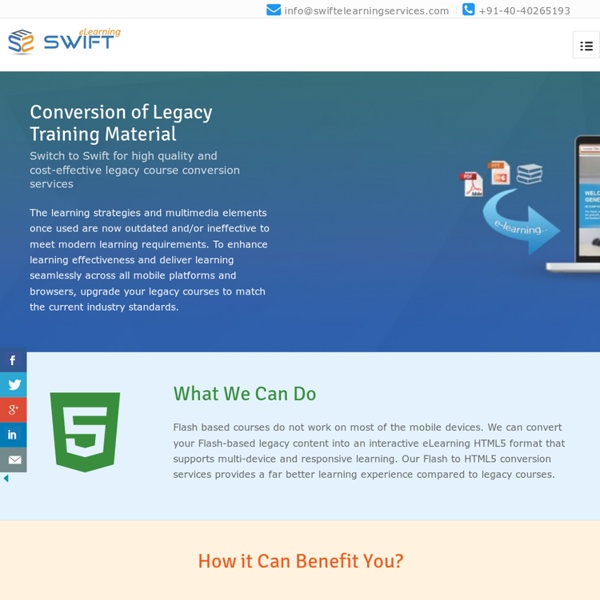 Legacy course conversion services to HTML5 elearning
