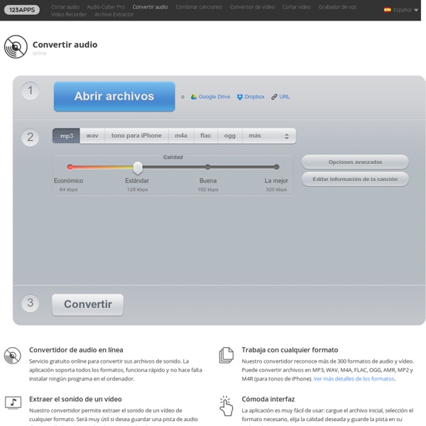 Conversor de audio online - Convierte cualquier sonido a MP3, WAV, MP4, MP4, M4A, OGG o tonos para iPhone